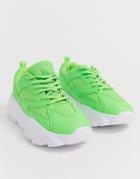 Truffle Collection Chunky Sneaker In Neon-green