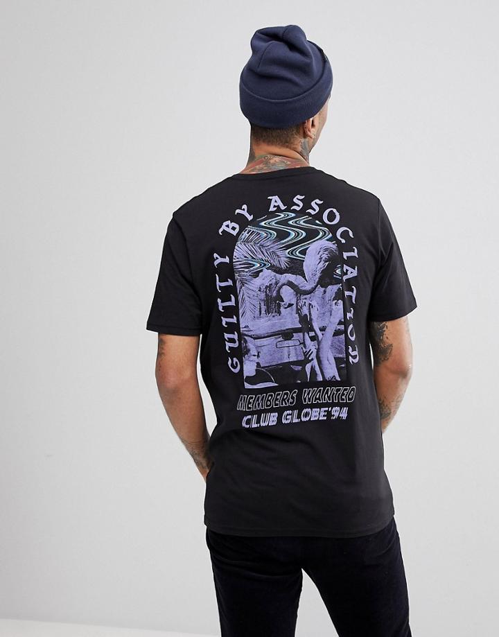 Globe 94 T-shirt With Skate Back Print In Black - Black