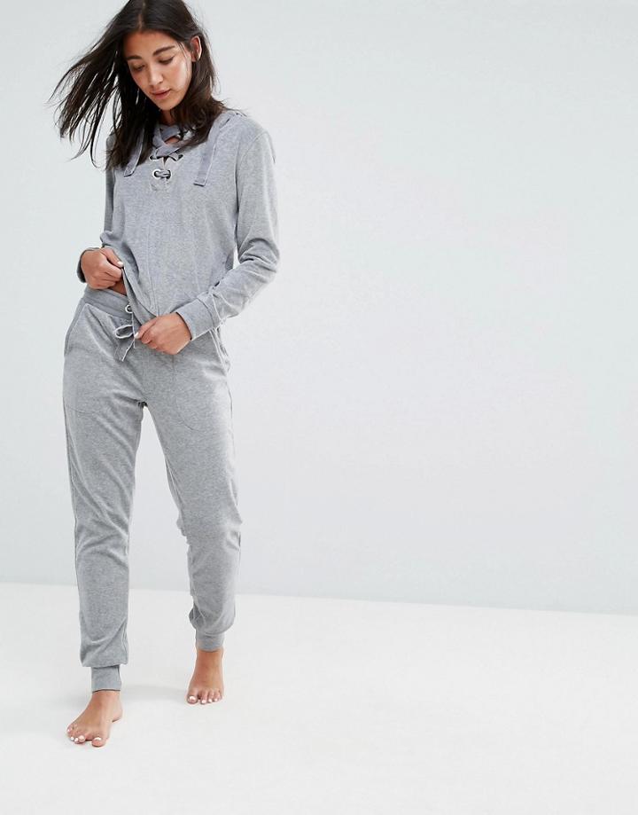 Hunkemoller Velvet Pant - Gray
