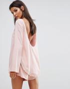 Finders Aster Flared Sleeve Top Co-ord - Pink