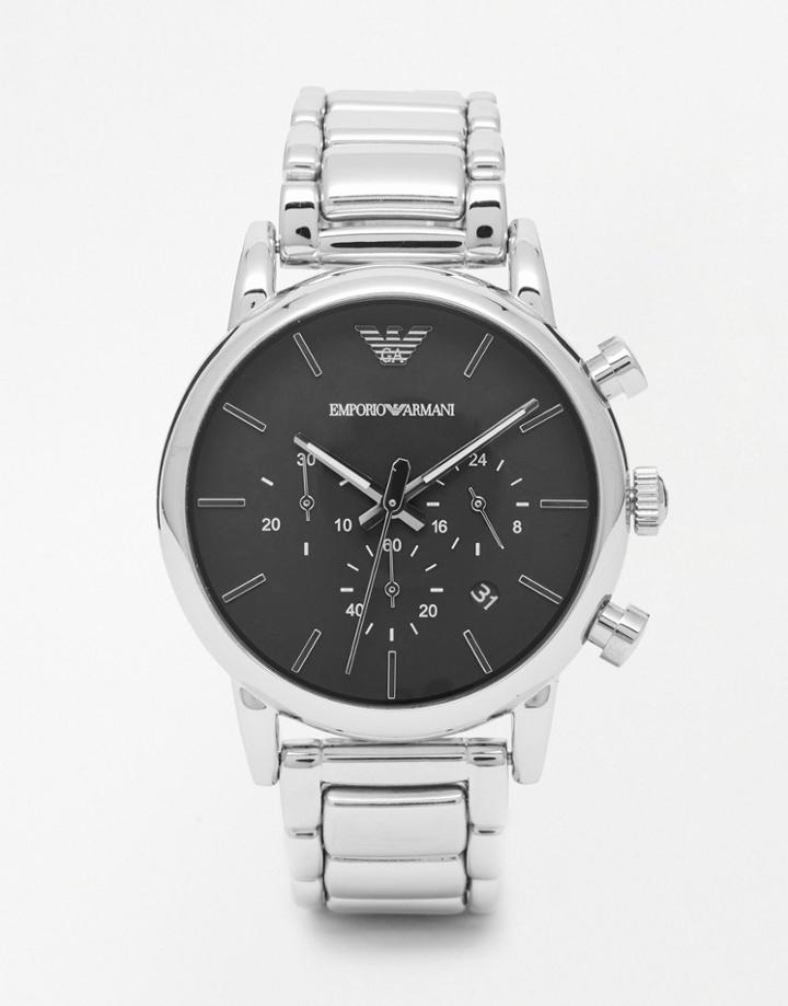 Emporio Armani Chronograph Stainless Steel Watch Ar1853 - Silver