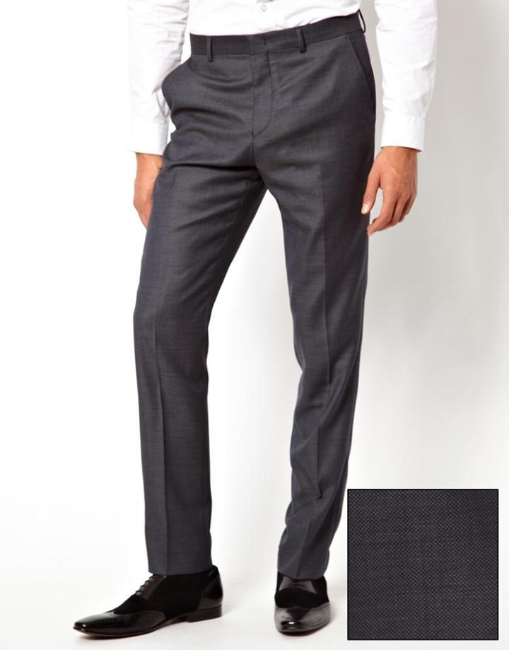 Asos Slim Fit Pants In 100% Wool