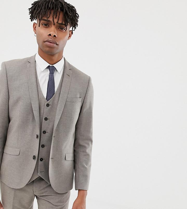 Heart & Dagger Slim Suit Jacket In Wool-stone