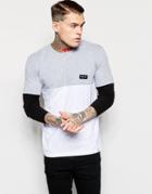 Nicce London Long Sleeve T-shirt With Color Block - White