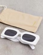 Pieces Rectangle Sunglasses In White