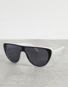 Aj Morgan Visor Style Sunglasses In White