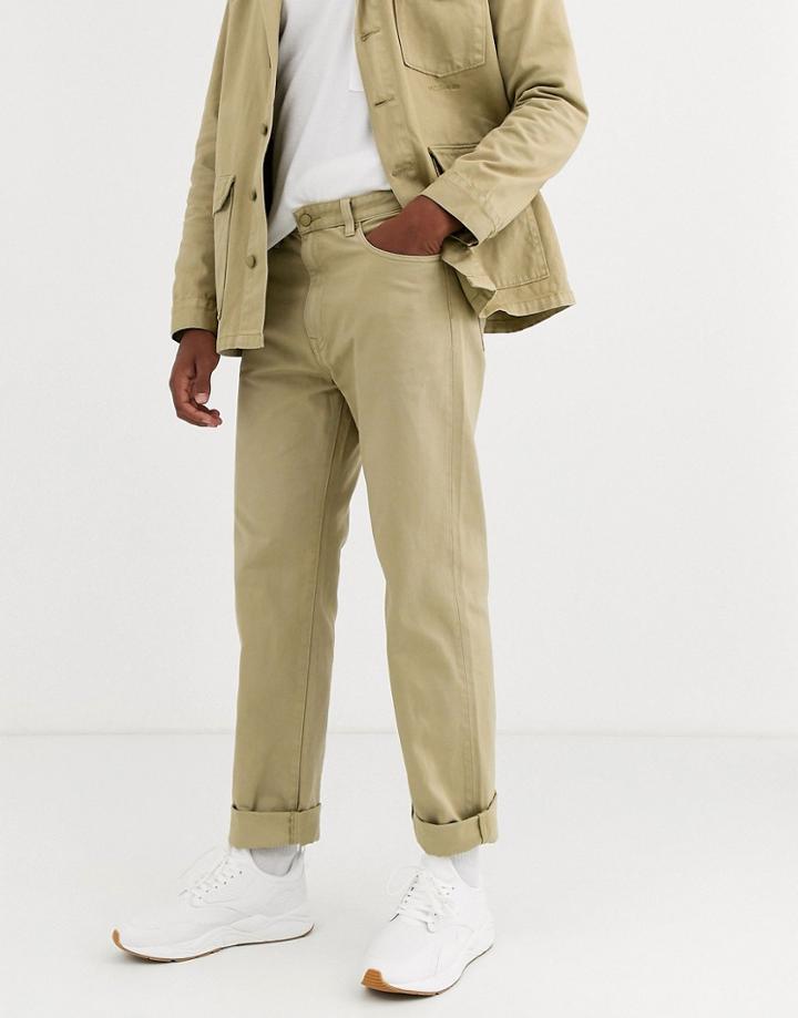 M.c.overalls Heavy Denim Work Pants In Khaki