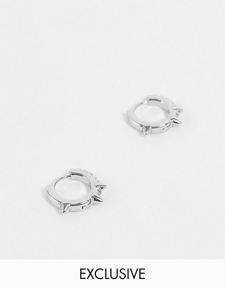 Reclaimed Vintage Inspired Unisex Silver Stud Hoop Earring