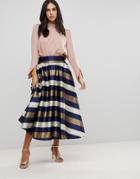 Traffic People Striped Prom Skirt - Multi