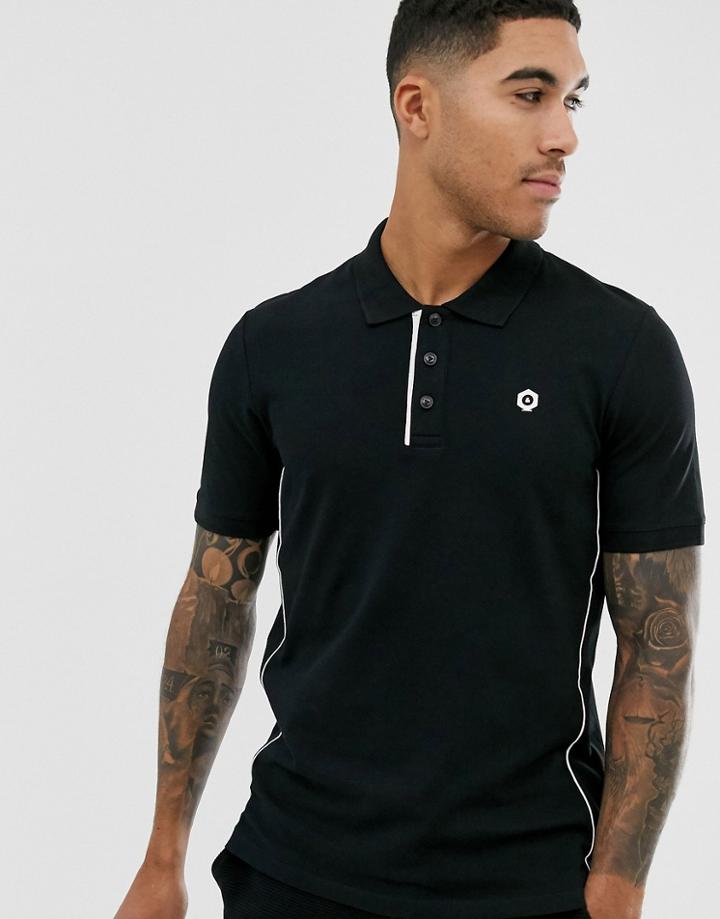 Jack & Jones Core Polo In Black With Logo Detail