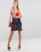 Asos Mini Skirt In Floral Print - Multi