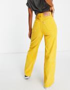 Levi's X The Simpsons High Rise Loose Cord Pants In Yellow