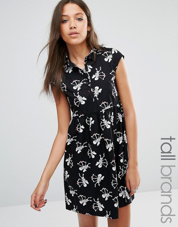 Noisy May Tall Skeleton Dress - Black