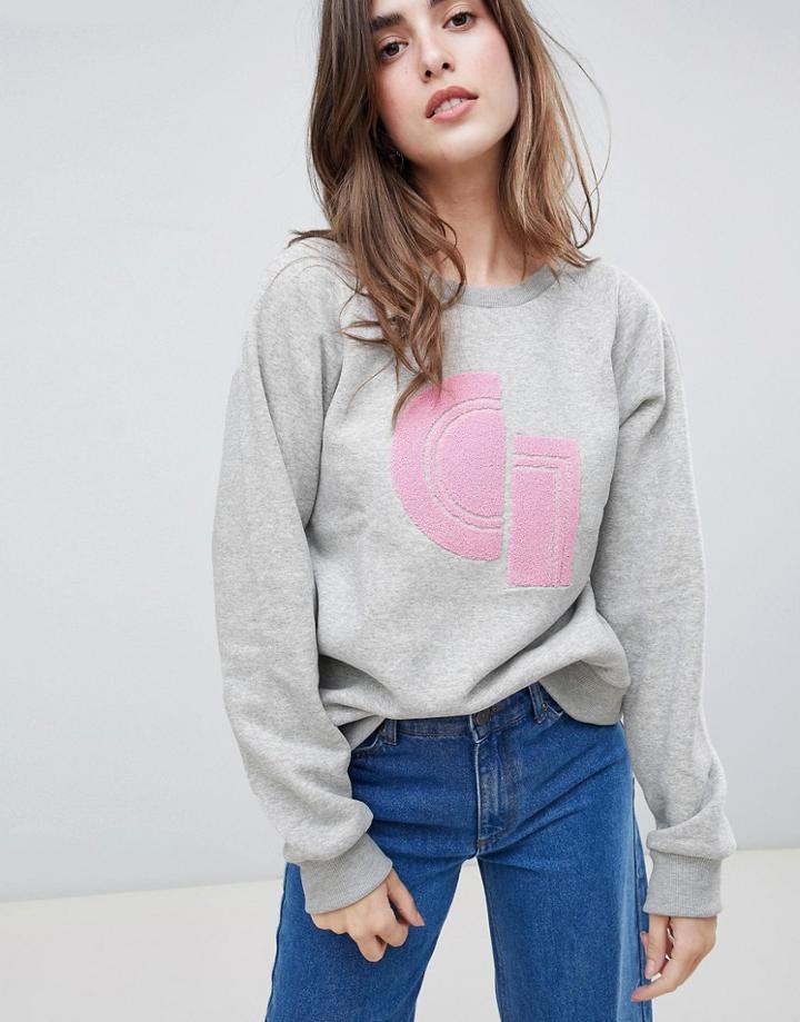 Gestuz Carlotta Print Sweatshirt - Gray