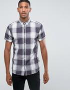 Jack & Jones Originals Short Sleeve Check Shirt - Gray