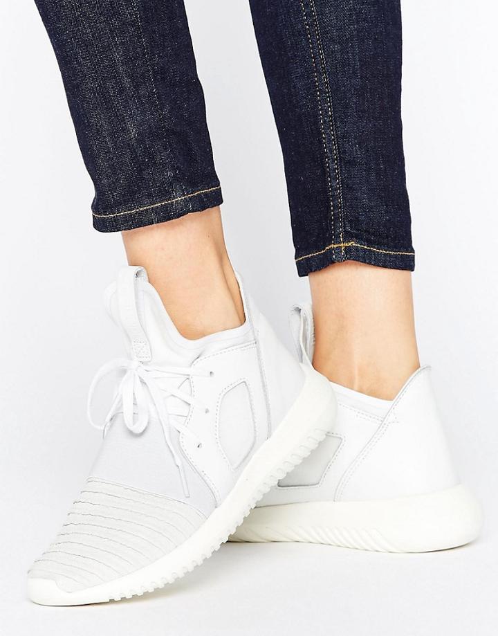 Adidas Originals White Tubular Defiant Sneakers - White