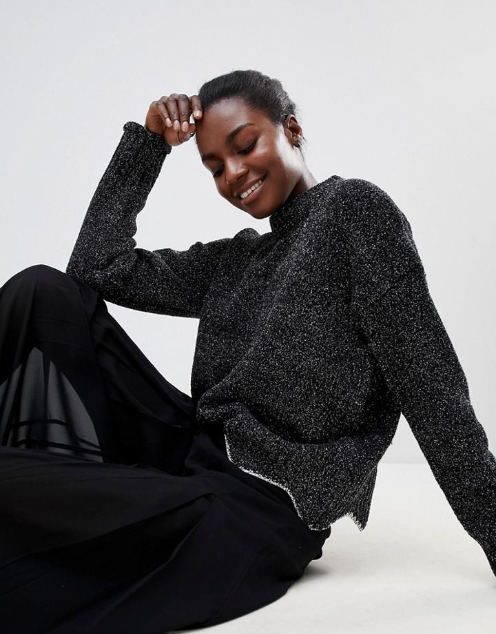 Raga Maribelle Floral Layer Sweater - Black