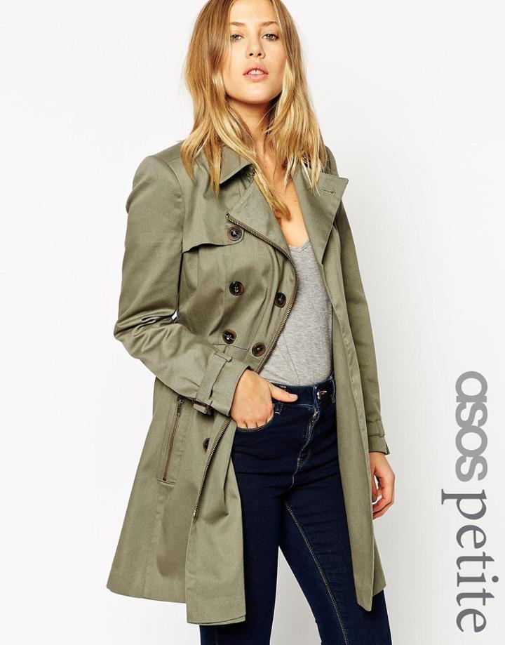 Asos Petite Skater Trench - Navy $78.00