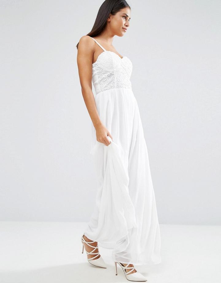 Ax Paris Lace Bodice Maxi Dress - Cream