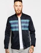Wood Wood Shirt With Zip Front & Bomber Collar - Black