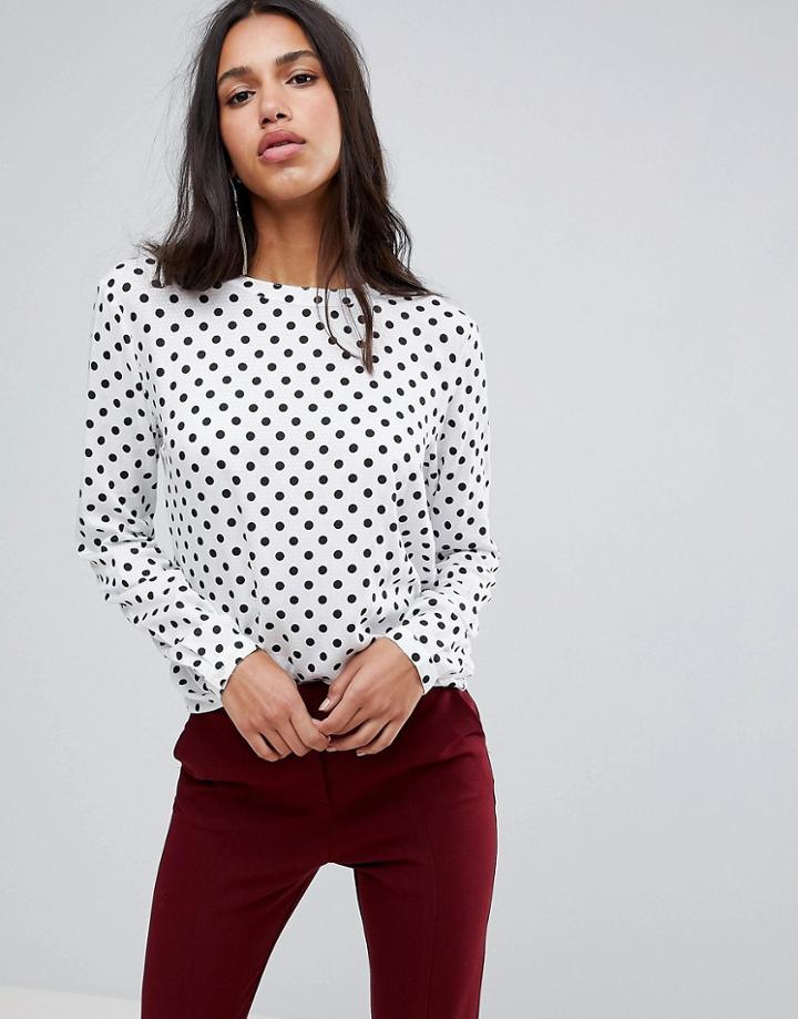 Blend She Melly Dot Print Blouse - White