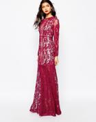 The Jetset Diaries Yasmine Maxi Dress In Berry - Red
