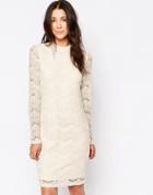B.young High Neck Lace Dress - Off White
