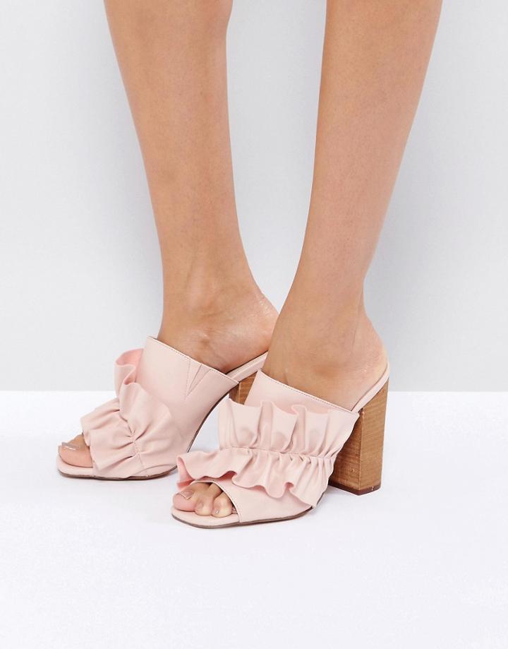 Asos Talent Scout Ruffle Mules - Pink