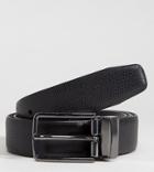 Heart & Dagger Textured Leather Belt - Black