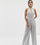 River Island Jumpsuit With High Neck In Silver - Silver