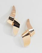 New Look Abstract Twist Earrings - Gold