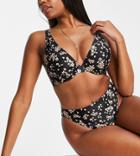 Peek & Beau Fuller Bust Exclusive Recycled Polyester Underwire Bikini Top In Pink Floral Print-multi