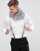 Asos Suspenders In Silver Metallic - Silver