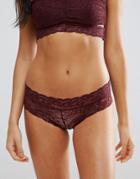 Pieces Brazilian Lace Knickers - Red