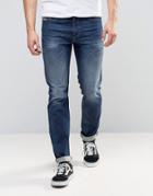 Diesel Buster Jeans Regular Slim Stretch Fit Jeans 853r Dark Wash - Blue