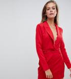 Missguided Blazer Dress In Red - Red
