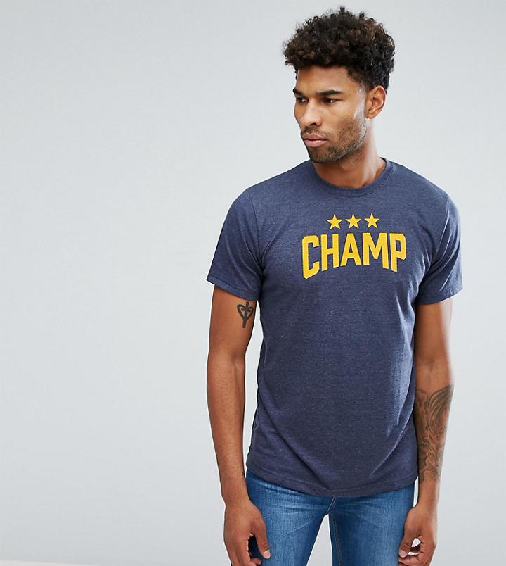 Jacamo Tall T-shirt With Graphic Print In Denim Marl - Blue