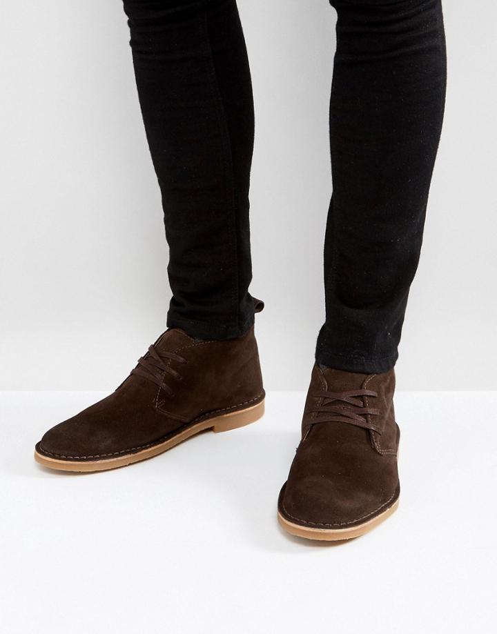Selected Homme Royce Suede Desert Boots In Brown - Brown