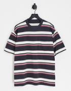 Abercrombie & Fitch Oversized Fit Stripe T-shirt In Black