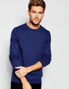 Esprit Crew Neck Sweater In Cotton Cashmere - Navy