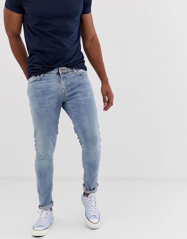 Nudie Jeans Co Skinny Lin Skinny Fit Jeans In Light Blue Power