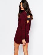 Noisy May High Neck Romper With Bandage Back - Red