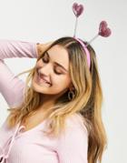 Asos Design Headband With Heart Boppers-multi