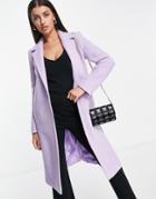 Helene Berman Slimline Wool Blend College Coat In Lilac-purple