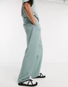 Weekday Conrad Wide Pants In Green