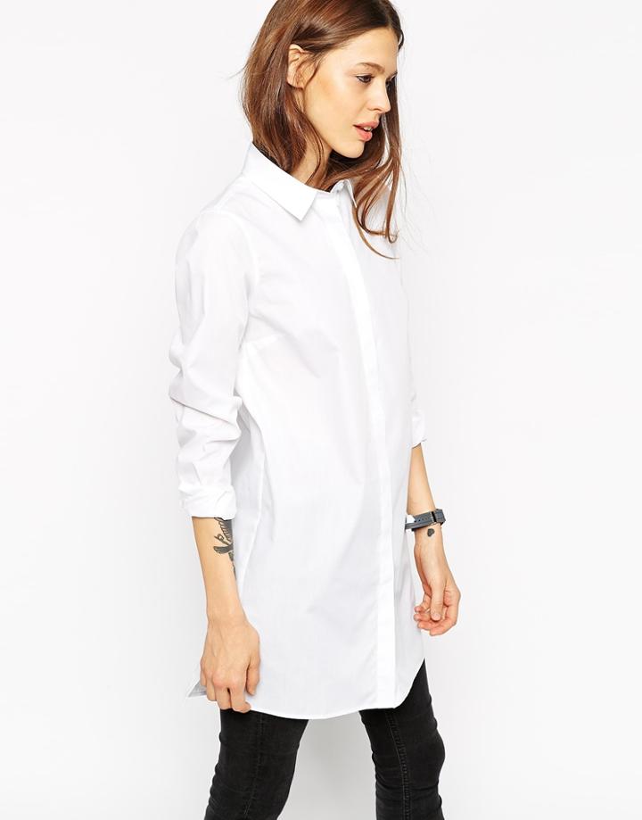 Asos Longline White Shirt - White