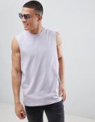 Asos Design Tank With Dropped Armhole In Light Purple - Purple