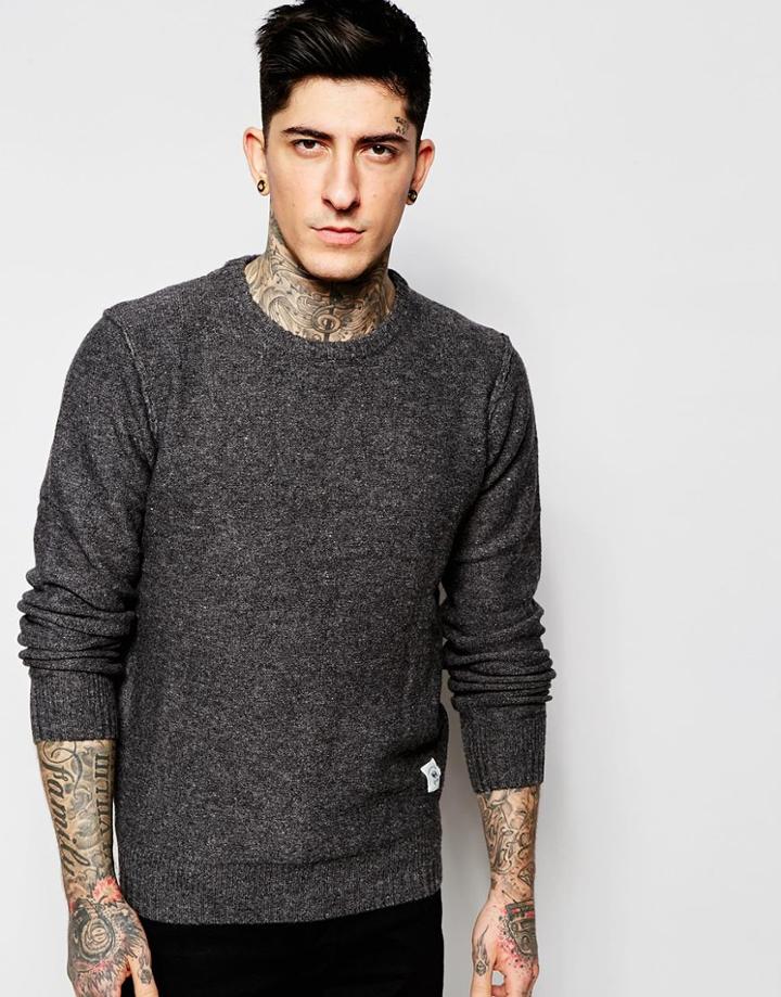 Bellfield Basic Crew Neck Sweater - Gray