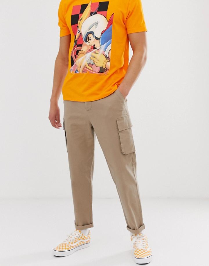 Asos Design Relaxed Cargo Pants In Stone - Stone