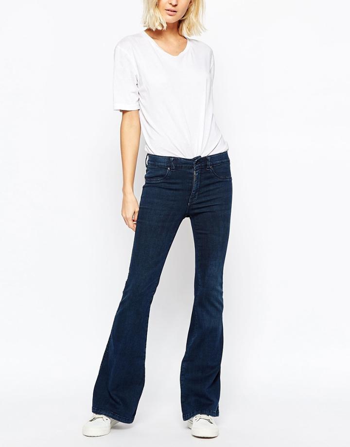 Dr Denim Brigitte Skinny Flare Jean - Dull Blue